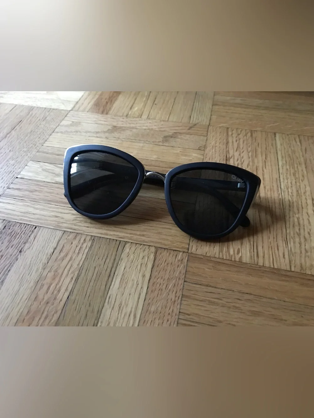 Quay black cat eye sunglasses- My Girl, black lenses/ black matte rim oversized